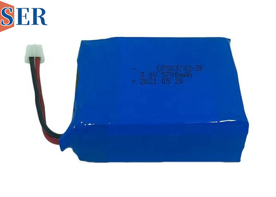 Het aangepaste van de het Lithiumbatterij van 3.0V 5700mAh Zachte Primaire Pak CP503742-3p