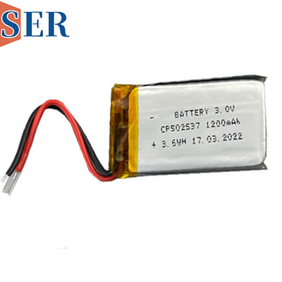 CP502537 het uiterst dunne Lithium van de Batterij3.0v 1200mAh Primaire Lipo Dunne Cel