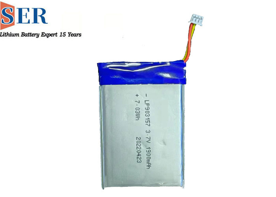 Het rechthoekige Eencellige vlak Prismatische Pak 2.75wh 1900mAh van Li-Ion Polymer Batteries 3.7V